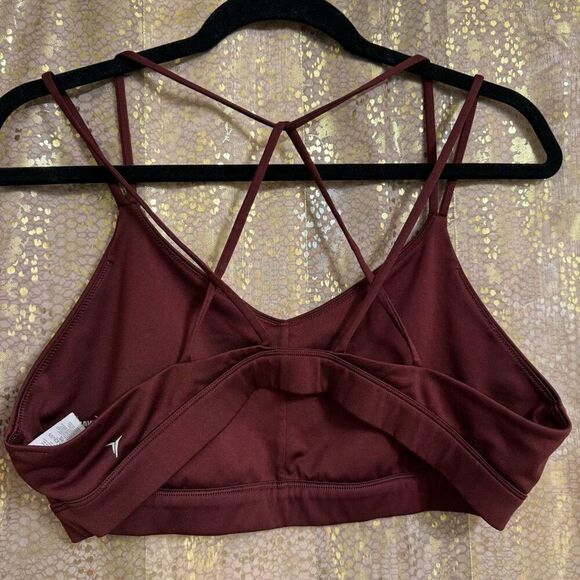 Old Navy Active Burgundy Red Strappy Stretchy Sports Bra XL - Picture 2 of 6